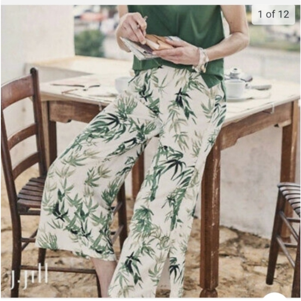 J.‎ Jill Linen Blend Pants Crop with Side Zipper. Size Approx. 32 XL (583)